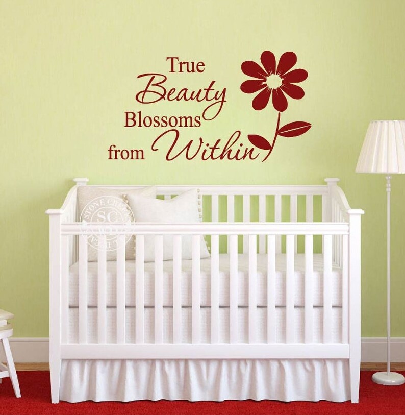 True Beauty Blossoms from Within Vinyl Wall Decals Wall Decals for Girls Nursery Wall Decals l Inspirational Bedroom Wall Decals Decor Bild 4