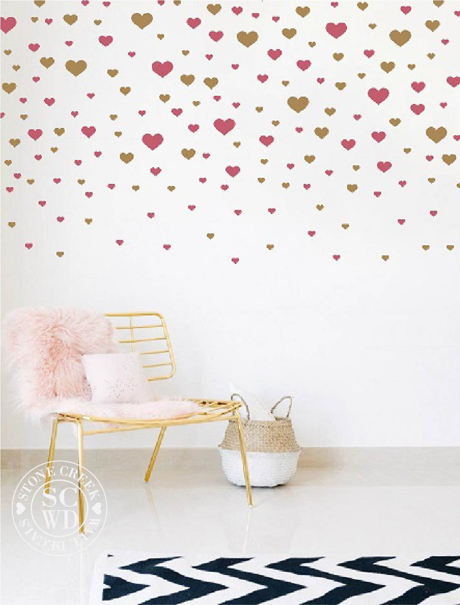 Heart Wall Decals Vinyl Wall Decals 220 Heart Decals 2 Etsy