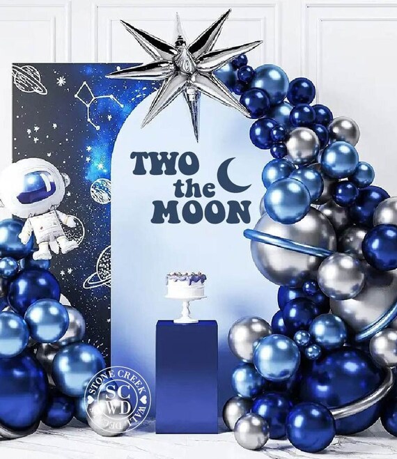 Two The Moon Birthday Backdrop Outer Space Rocket Astronaut Theme ...