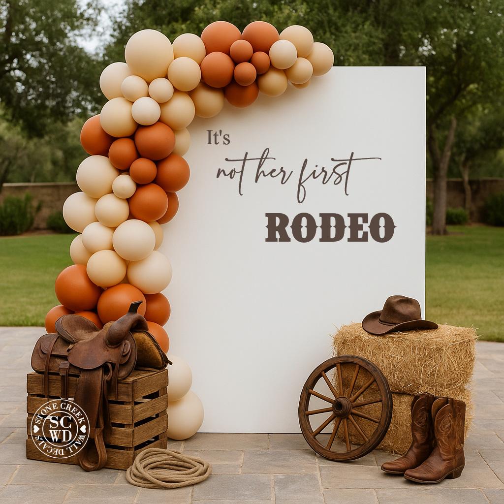 Western Baby Shower Vinyl Decal for Backdrops | It’s Not Her First ...