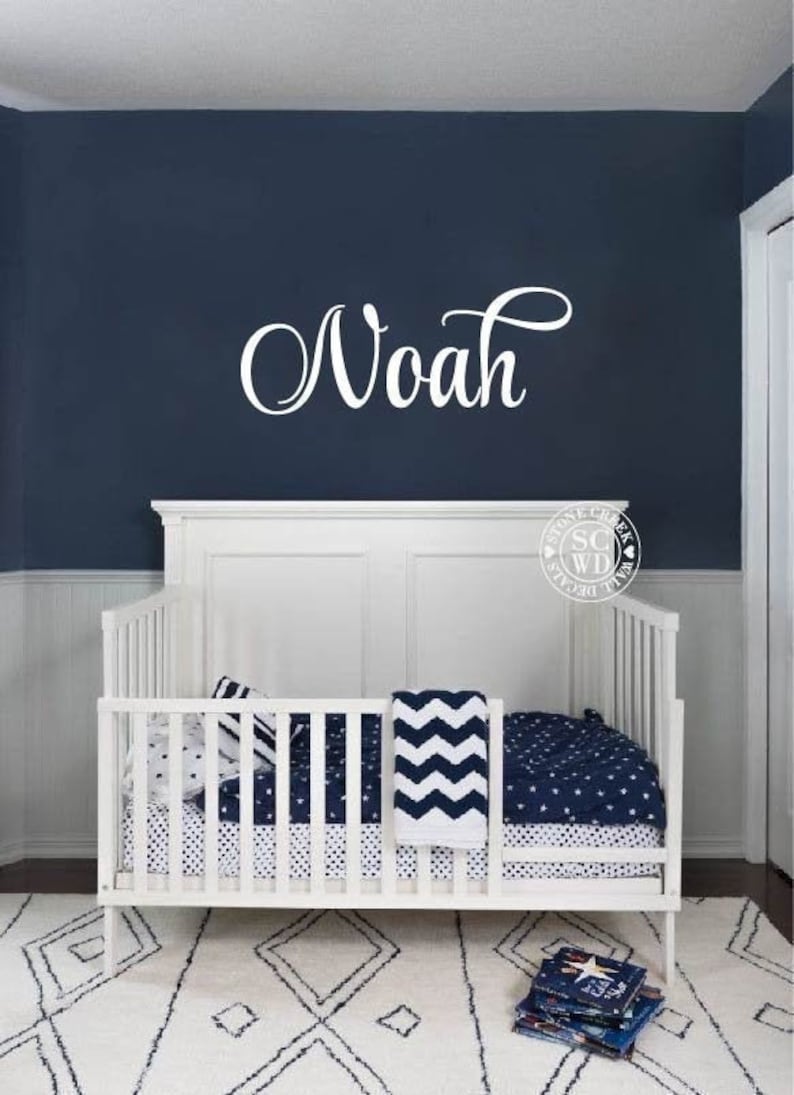 Personalized Name Wall Decal Boy Nursery Decal Fancy Etsy