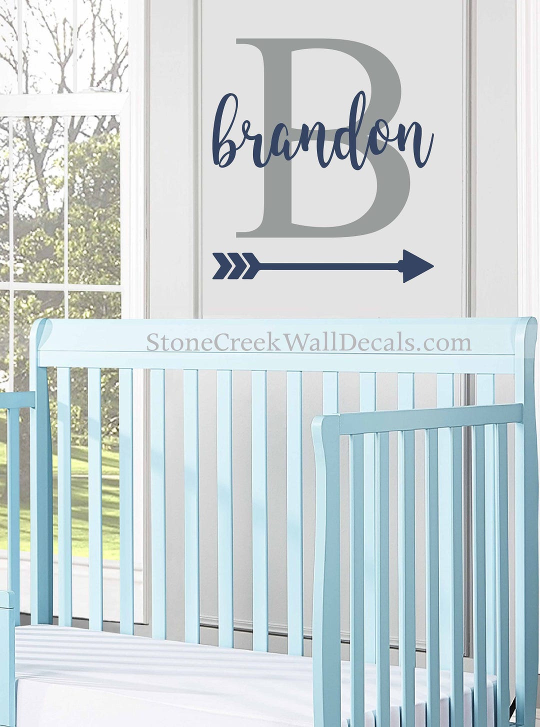 Personalized Decal Boys Vinyl Wall Decal Nursery Decor Name Initial and ...