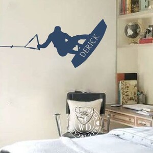 Wakeboarding Wall Decals Wakeboard Wall Decals Wakeboarding Wall Sticker Wall Decals for Boys Personalized Name Wall Decals image 2