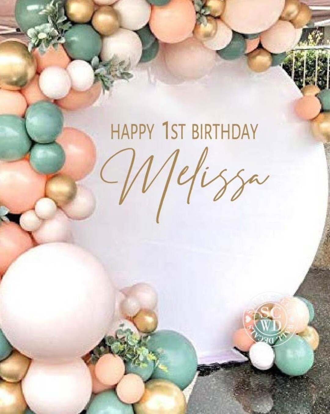 Personalized Happy Birthday Name Wall Decal, Happy Birthday Party...