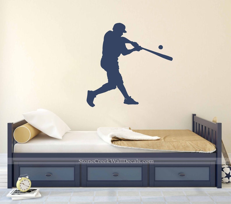 Baseball Player Wall Decal Baseball Wall Art Baseball for Kids Etsy