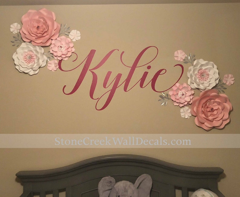 Girls Nursery Decal Name Wall Decal Personalized Name Decor Etsy