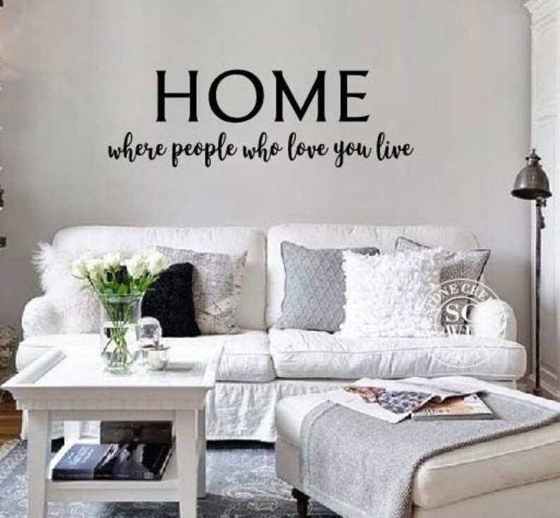 Home where people who love you live Home Wall Decal Wall Vinyl Decal Family Living Dining Room Wall Decals Wall Quote Decal image 1