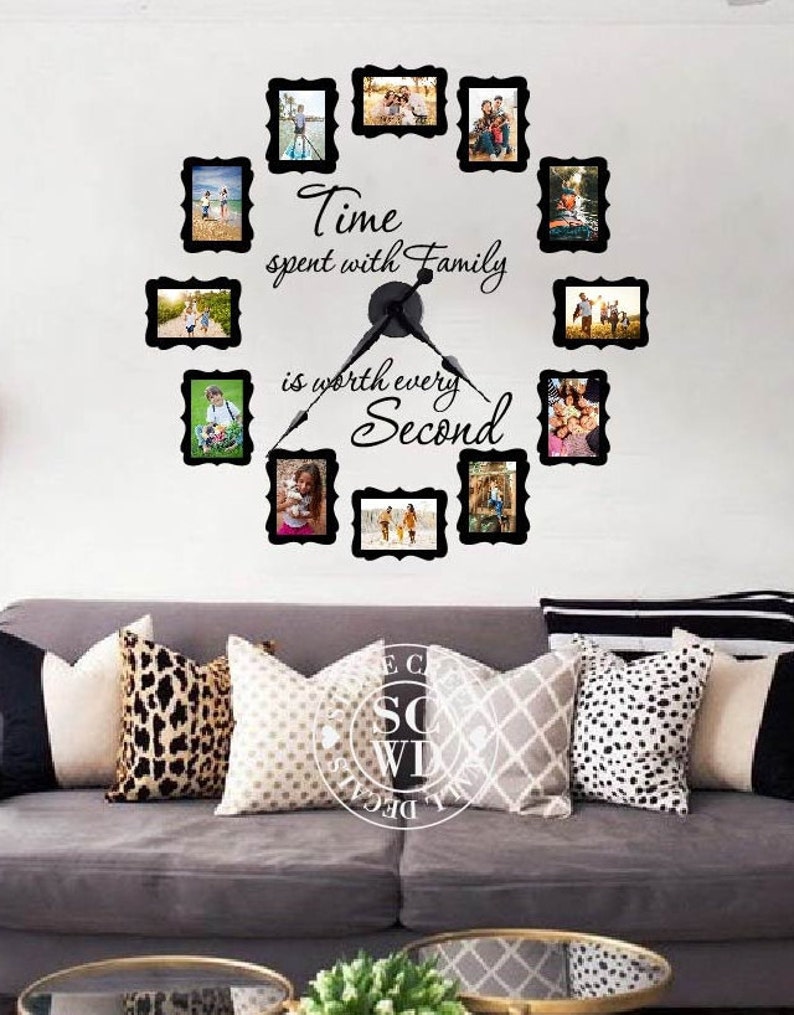 Time Spent With Family Clock Decal Large FAMILY PHOTO Wall Etsy