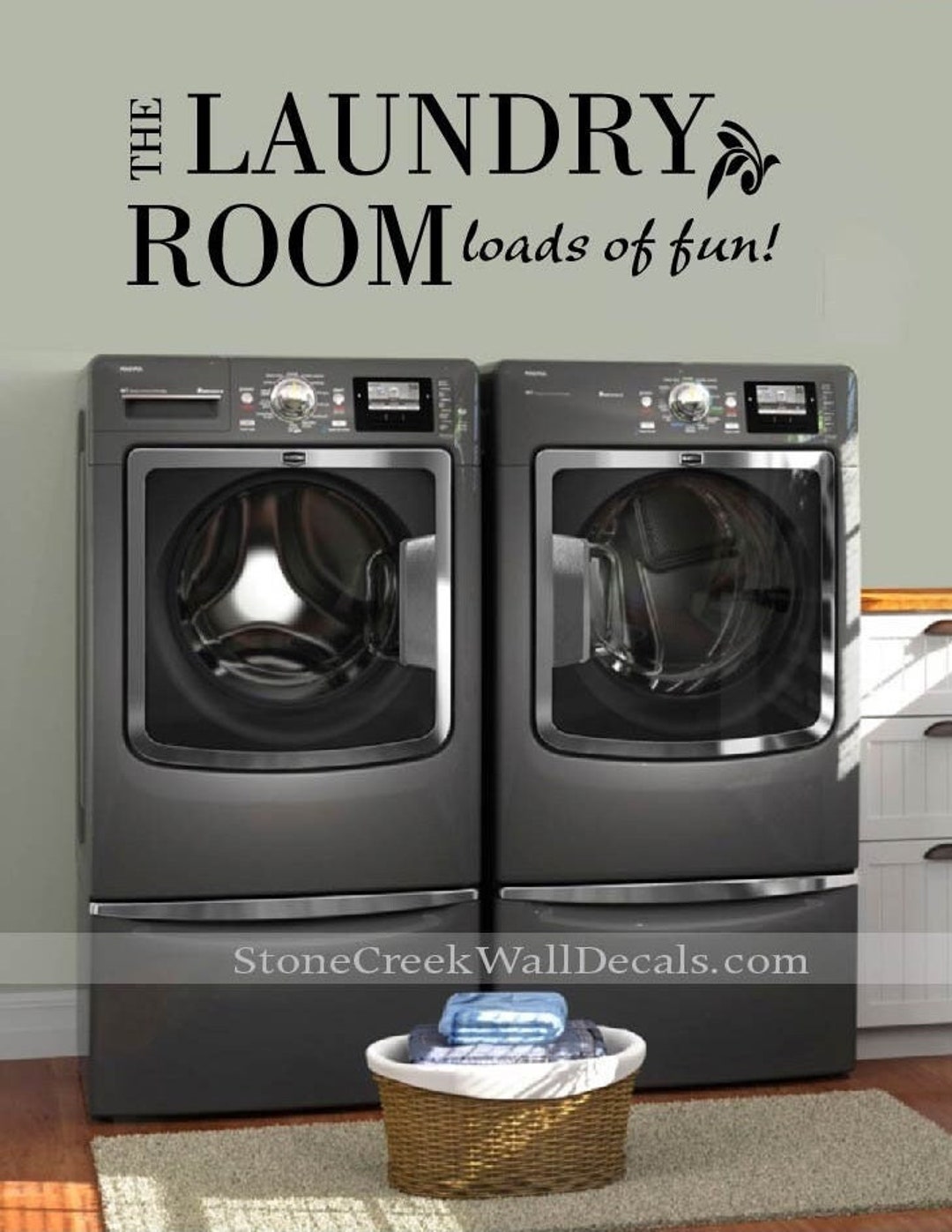Laundry Wall Decal Laundry Room Loads of Fun Decal Vinyl Wall Decal ...