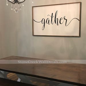 Gather Wall Decal Living Room Dining Room Family Decor Gather Wall Sticker Farmhouse Gather Decal Gather Quote Decal Thanksgiving Decal image 5