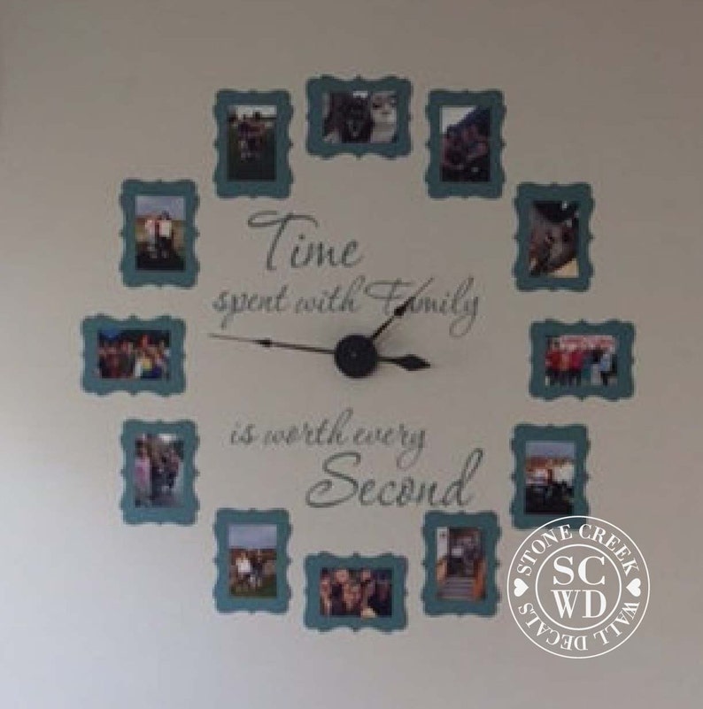 Time Spent With Family Clock Decal Large FAMILY PHOTO Wall Etsy