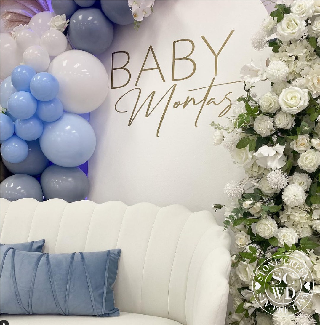 Baby Name Vinyl | Personalized Backdrop Display for Baby Shower, Gender ...