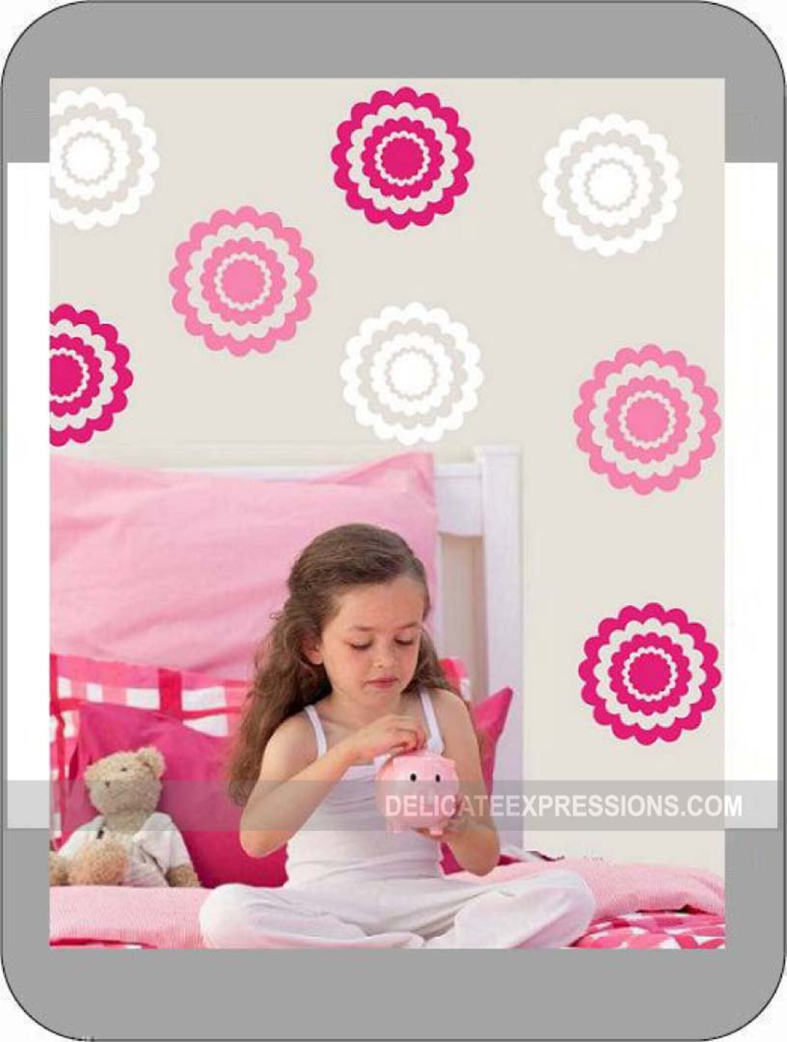 Flower Bloom Decals Set of 12 Modern Flower Blooms Vinyl Wall Etsy