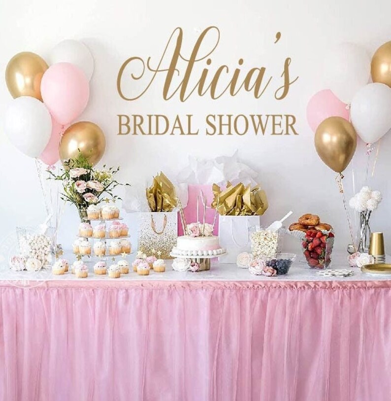 Bridal Shower Party Decal Personalized Name Bridal Shower Etsy