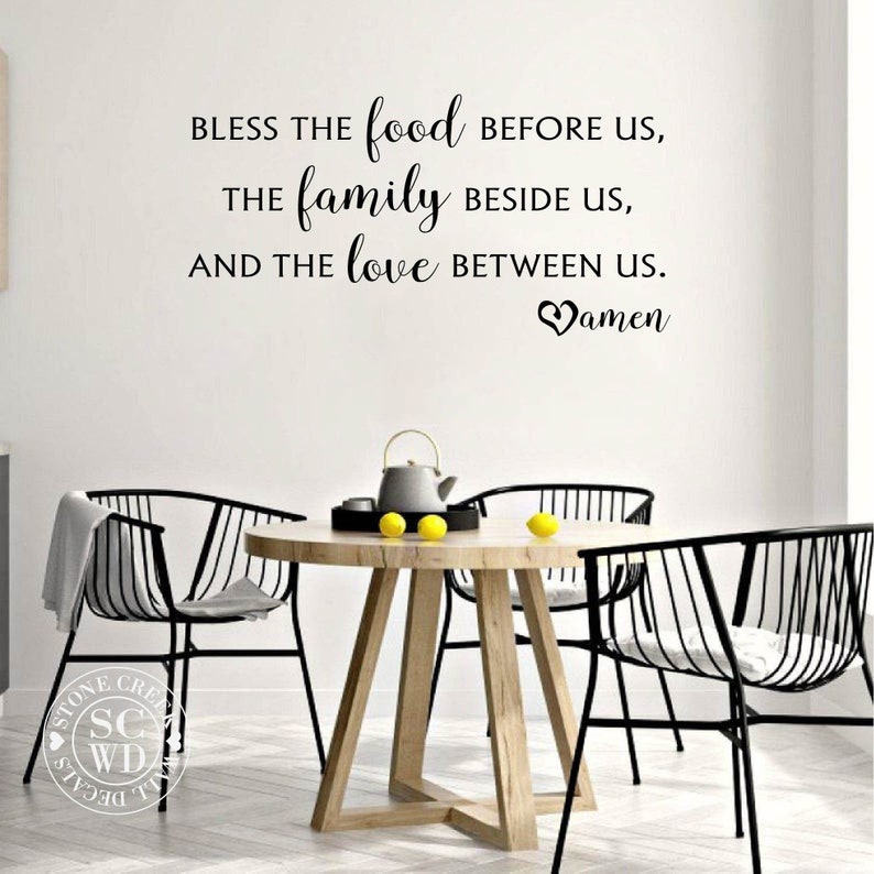 Bless the Food Before Us Wall Decal Kitchen Wall Decal Dining Etsy