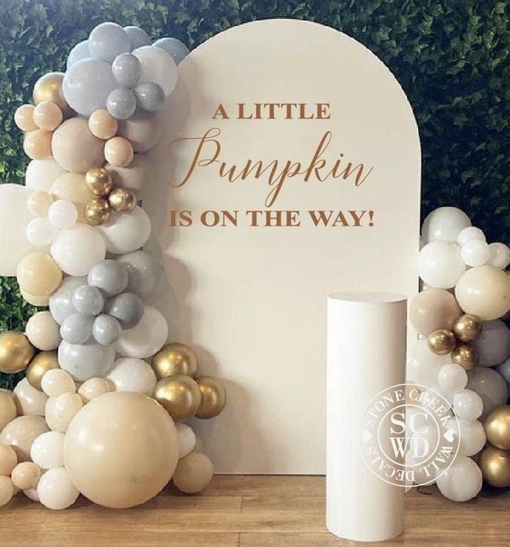 'A Little Pumpkin Is On Her Way' Banner – Rosa & Gold, Herbst-Geburtstagsdeko Für Mädchen