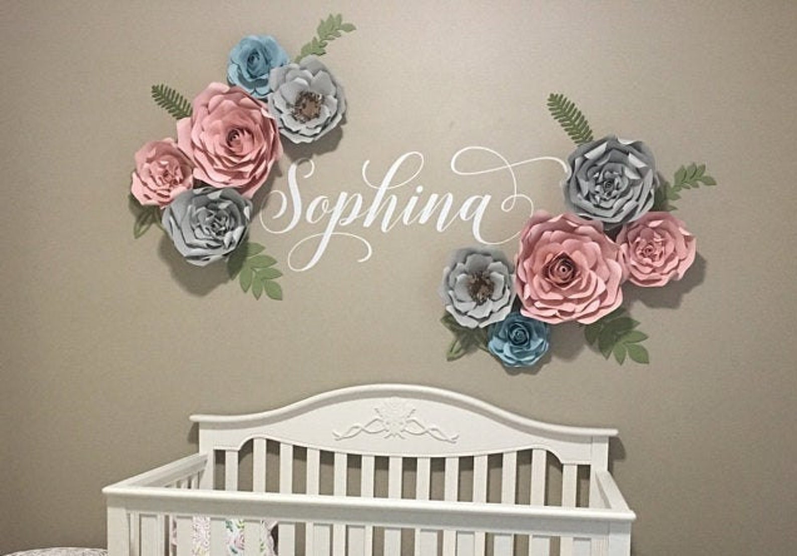Girls Nursery Decal Name Wall Decal Personalized Name Decor Etsy