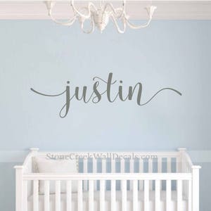 Name Wall Decal Personalized Name Decor Boys Nursery Decal Rustic ...