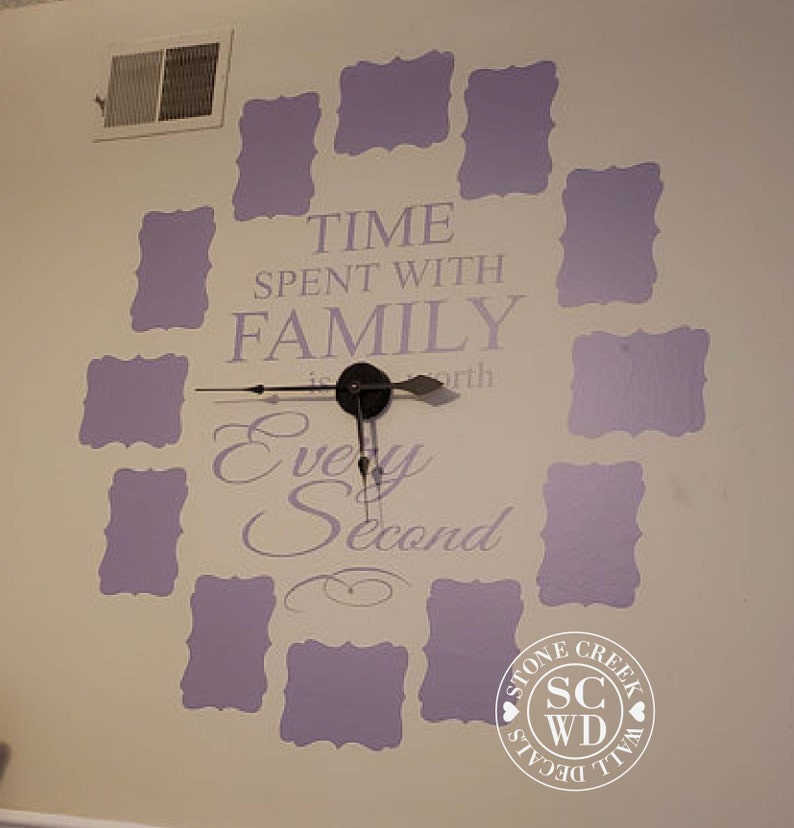 Time Spent with Family Clock Decal Large FAMILY PHOTO Wall Etsy