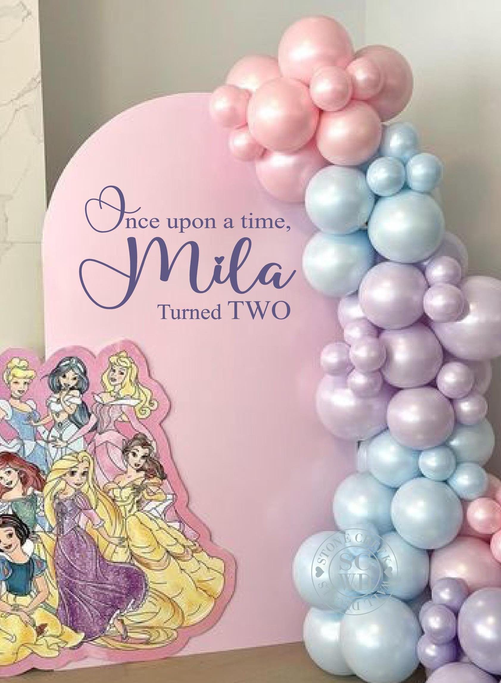 Once Upon a Time Princess Birthday Decal for Backdrop | Personalized Fairy Tale Birthday Princess Theme Party Decorations Decor Ideas