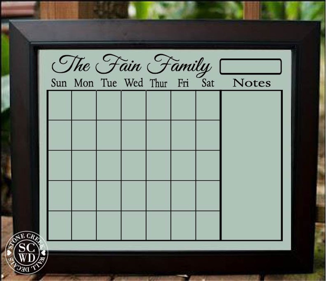 2023 Monthly Calendar Decal to Fit 16 X 20 Frame or Whiteboard