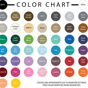 K&ouml;nnte beinhalten: Eine Farbkarte mit einem Raster aus kreisf&ouml;rmigen Farbfeldern und Beschriftungen wie Silver Metallic, Gold Metallic, Copper Metallic, Grey, Dark Grey, Light Grey, Storm Grey, Warm Grey, Antique Lace, Saffron, Beige, Light Brown, Dark Brown und Clay Brown.