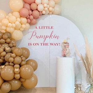A Little Pumpkin is on the Way Baby Shower Party Decal Sign Gender ...