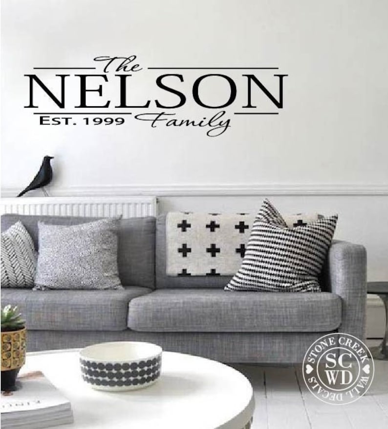 Family Established Wall Decal Personalized Wall Decal Family Etsy