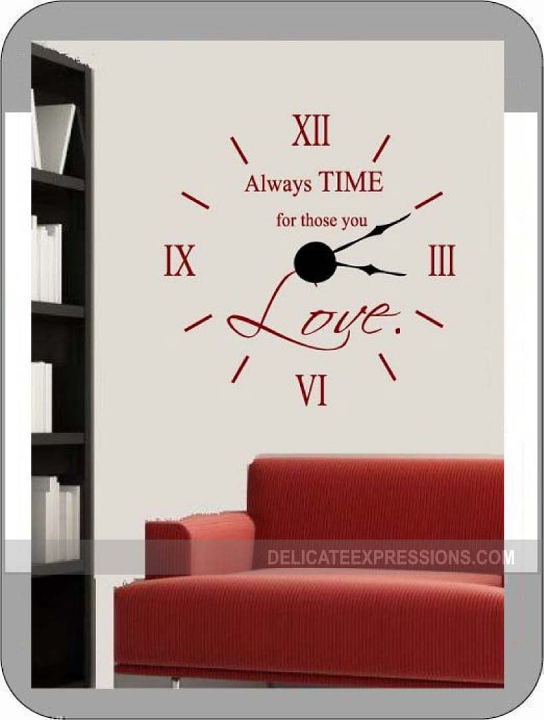 Clock Wall Decal Large Kit With Working Hands And Mechanism Sticker Diy