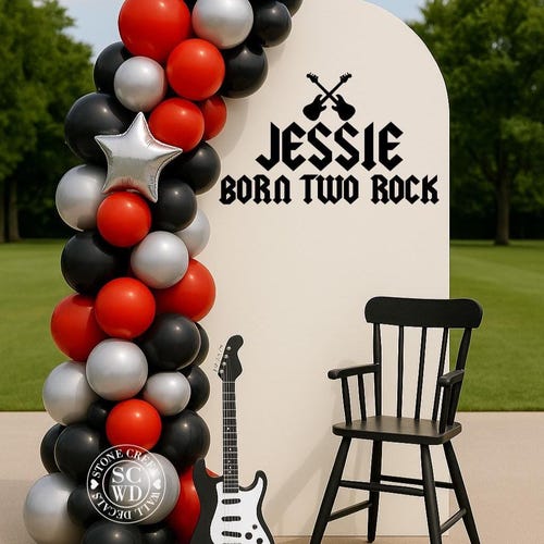 Guitar-Themed Happy Birthday Banner & Cutouts – Rock 'n' Roll Party Decor Kit (2-Pack) - View #11