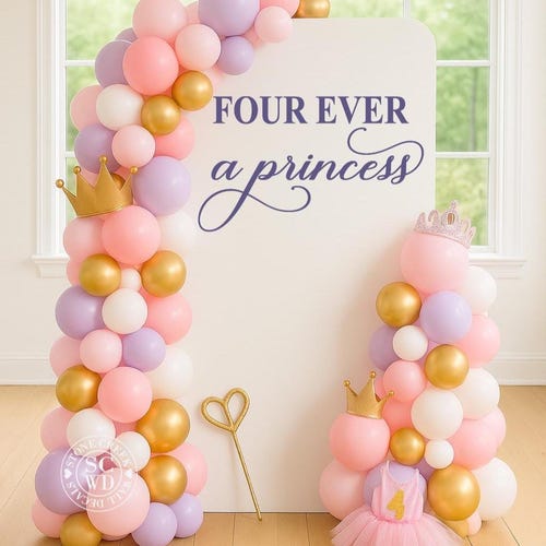 Décoration Anniversaire Fille Princess - Kit Anniversaire Reine Des