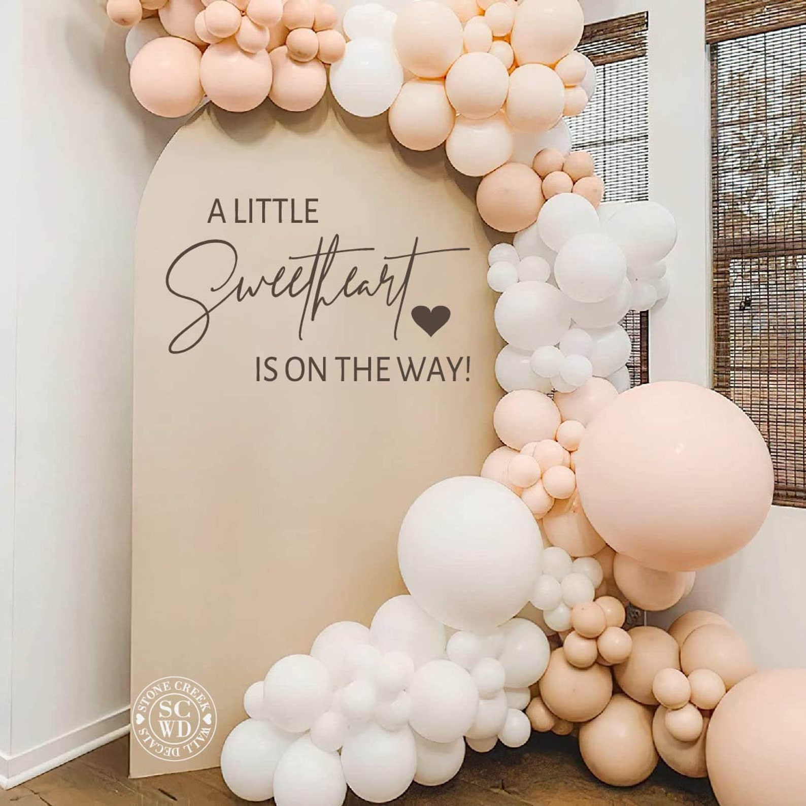 A Little Valentine Is On The Way Decal - Sweet Baby Shower Wall Sticker | Pink & Red Glitter Design - View #7