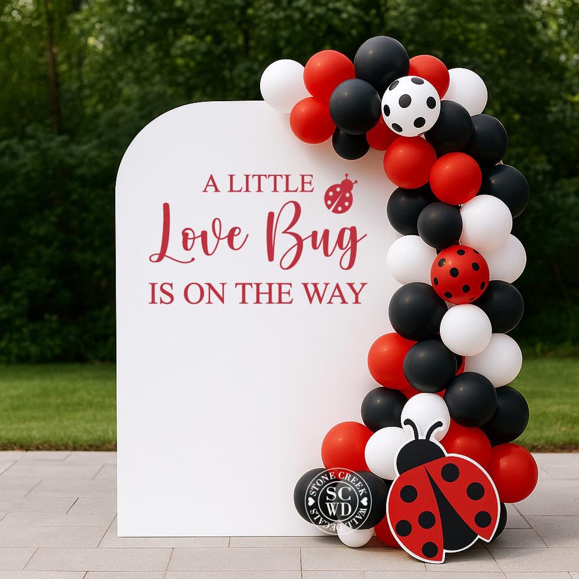 A Little Love Bug is on the Way Vinyl Decal | Ladybug Baby Shower ...