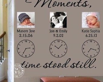 In These Moments Time Stood Still * Personalized Wall Decal * Family Wall Decal A Moment In Time  In This Moment Time Stood Still Wall Clock