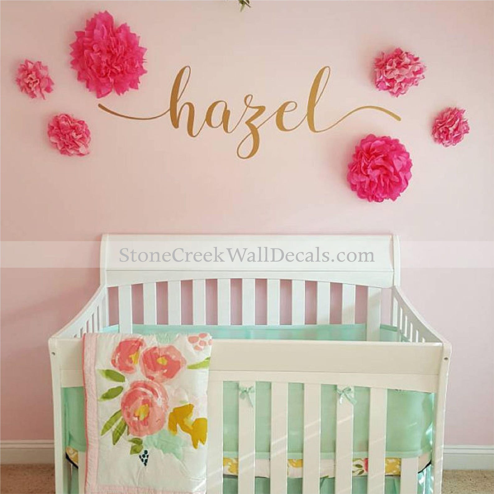 Name Wall Decal Girl Nursery Decal Personalized Name Decal Etsy