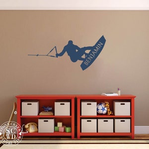 Wakeboarding Wall Decals Wakeboard Wall Decals Wakeboarding Wall Sticker Wall Decals for Boys Personalized Name Wall Decals image 5