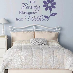 True Beauty Blossoms from Within Vinyl Wall Decals Wall Decals for Girls Nursery Wall Decals l Inspirational Bedroom Wall Decals Decor Bild 5