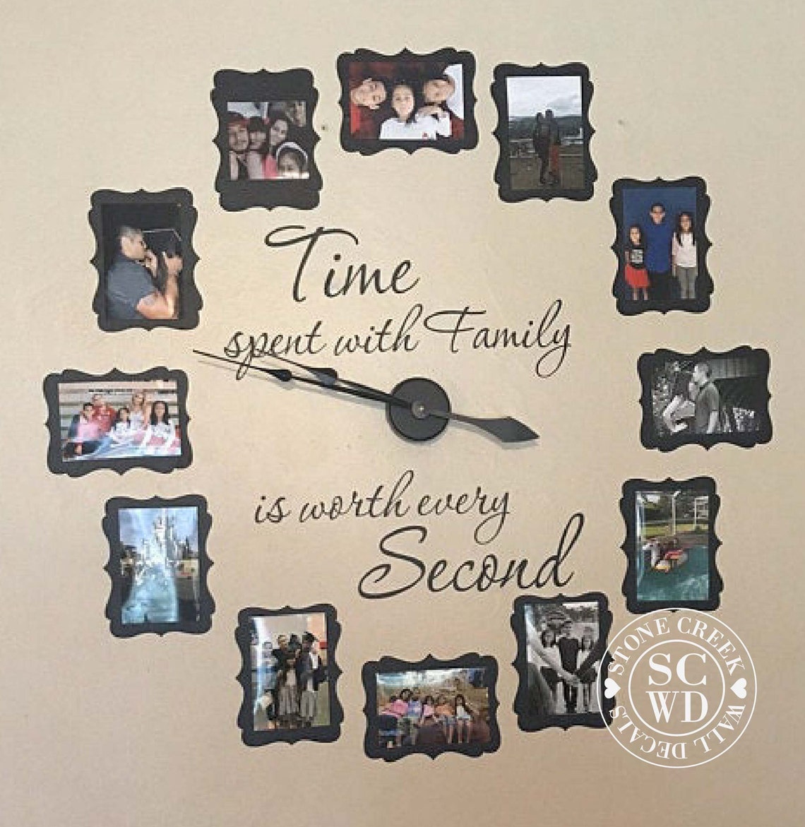Time Spent with Family Clock Decal Large FAMILY PHOTO Wall Etsy