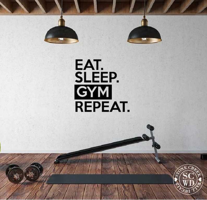Home Gym Wall Decal Weight Room Decal Fitness Wall Decals Etsy