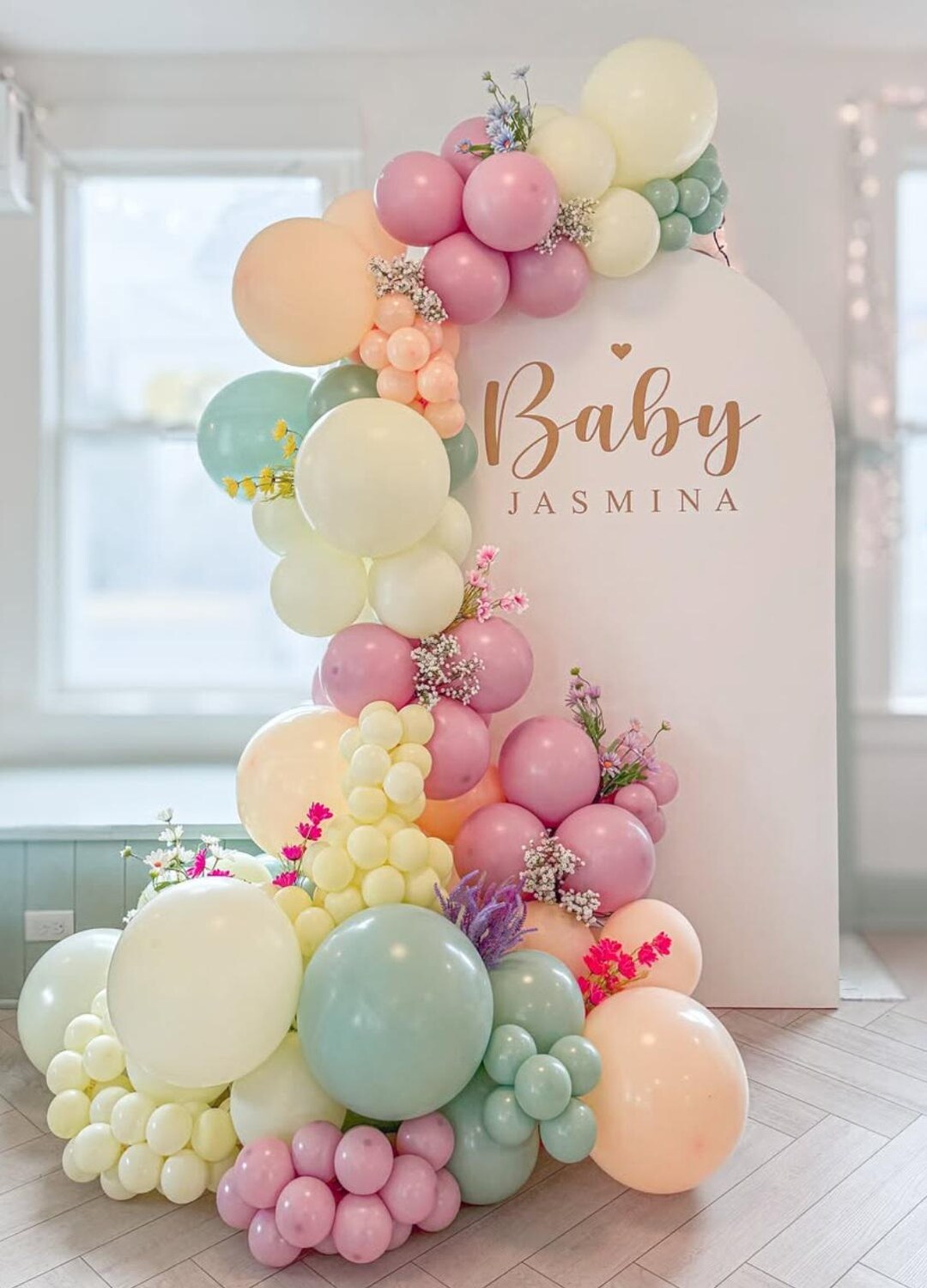 Baby Shower Backdrop Vinyl Decal | Baby Name Wall Sticker for Welcome ...