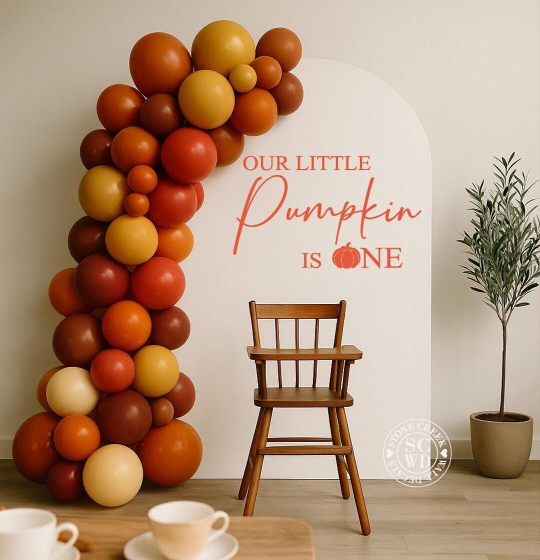 Our Little Pumpkin is ONE Vinyl Decal | 1st Birthday Backdrop Sticker ...