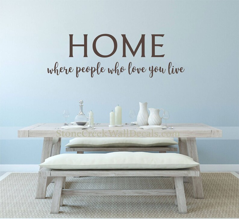 Home where people who love you live Home Wall Decal Wall Vinyl Decal Family Living Dining Room Wall Decals Wall Quote Decal image 2