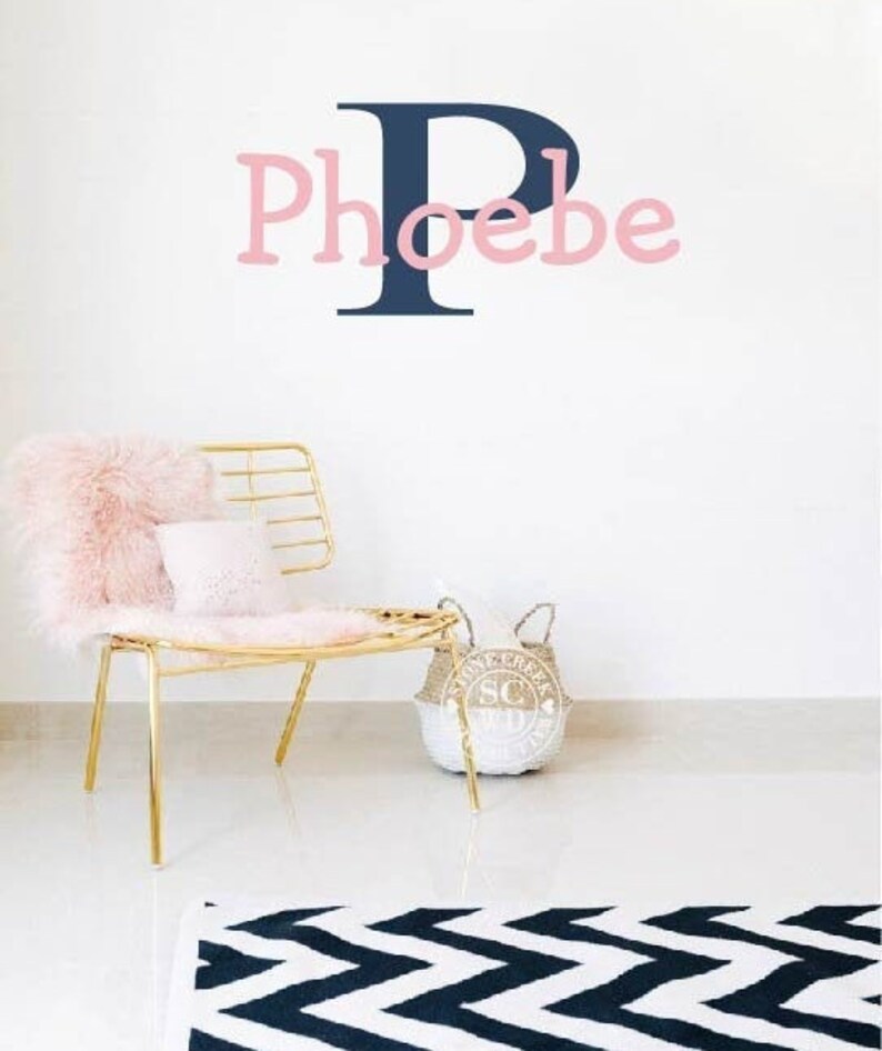 Girl Nursery Decal Name Wall Decal Personalized Name Decal Etsy