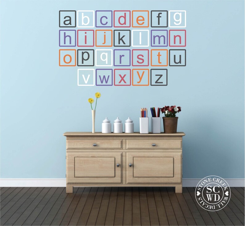 Alphabet Wall Decal Lowercase ABC Playroom Wall Decal ABC Wall Etsy