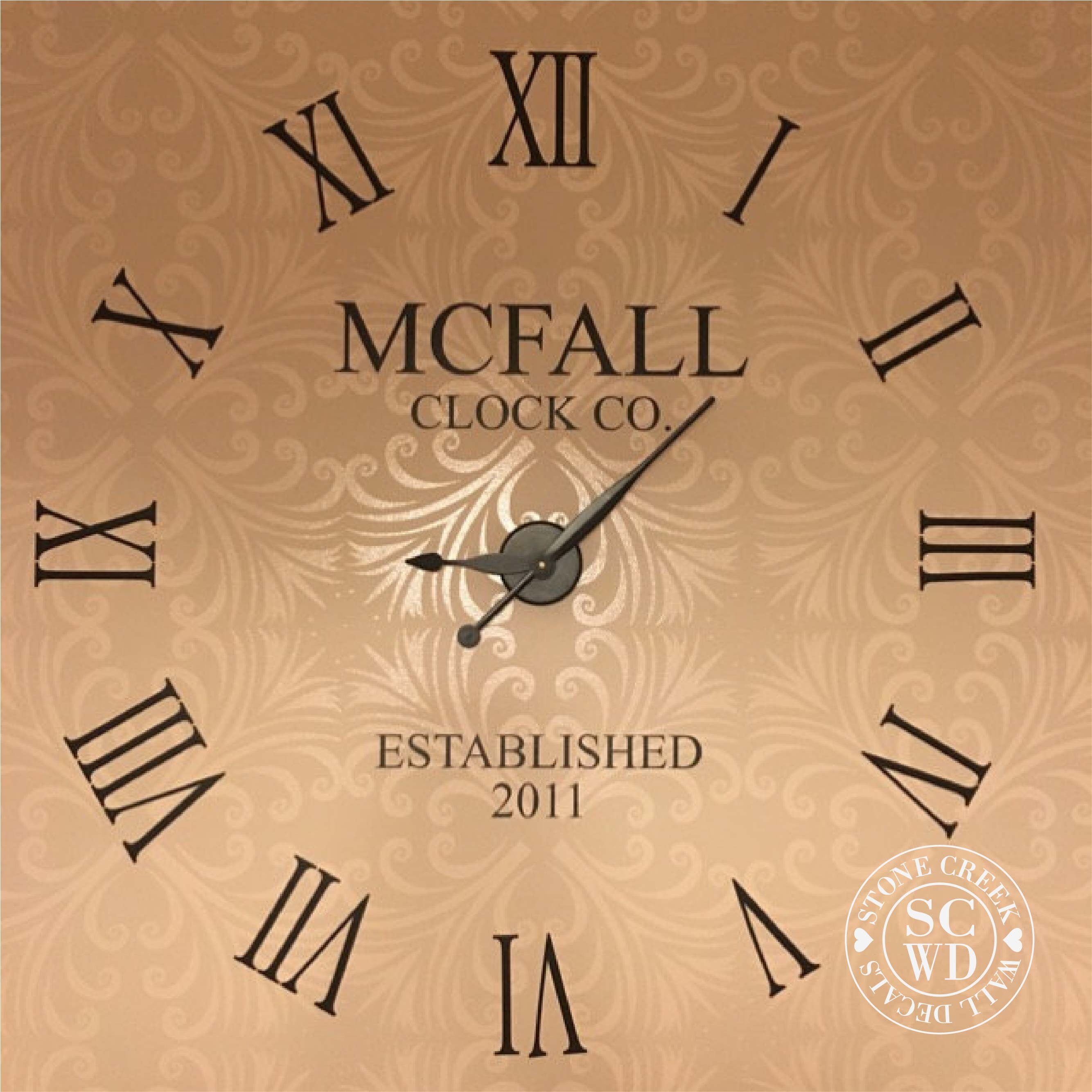 Large Wall Clock Decal w/ working clock parts Custom Family Etsy