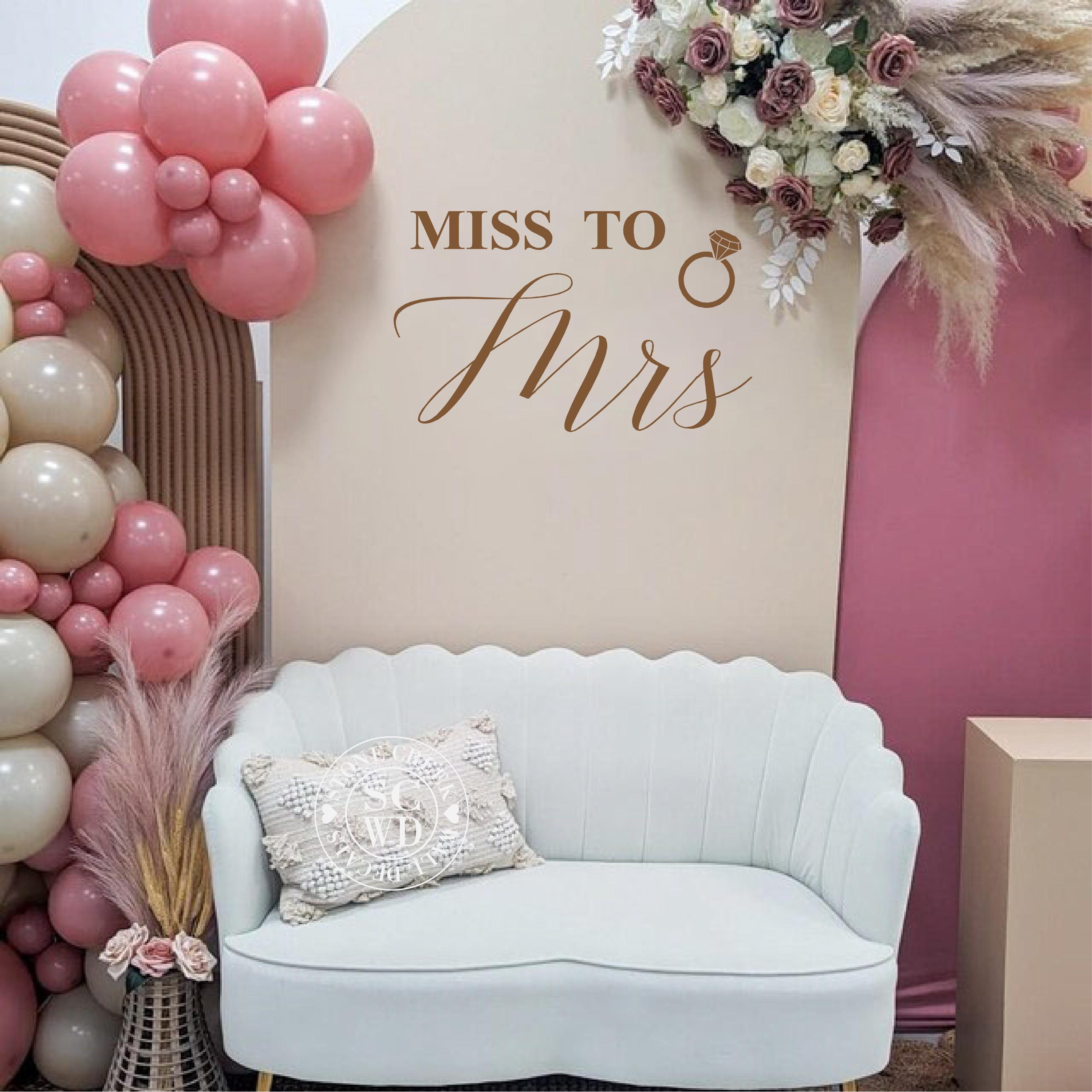 Miss to Mrs Bridal Shower Party Decal Decor. Miss to Mrs Bridal Shower Decal for Sign and Backdrop. Bridal Shower Party Decorations Decor.