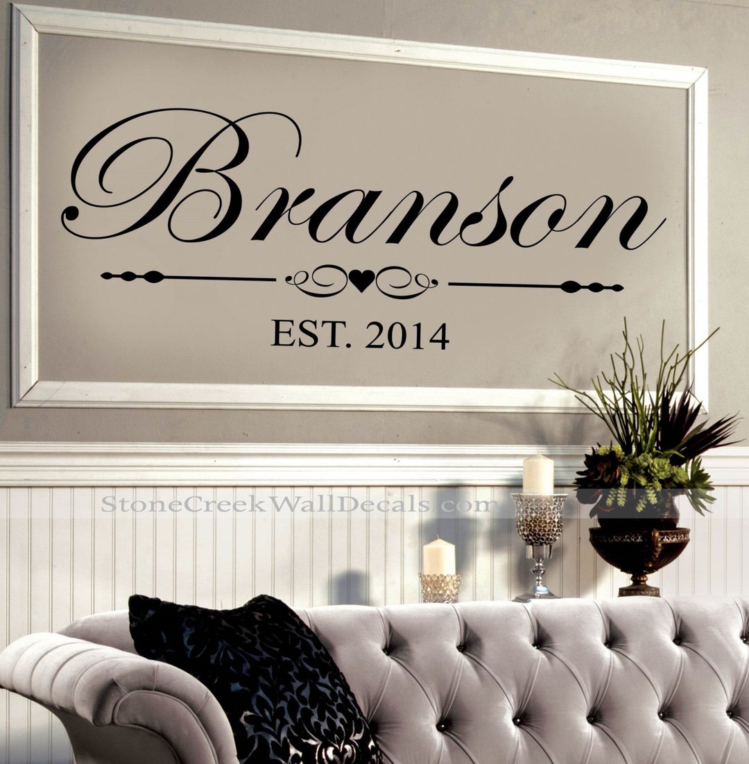 Family Wall Decal Name Wall Decal N019 Family Established Sign