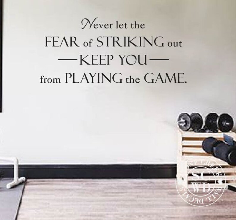 Baseball Wall Decals Never Let the Fear of Striking Out Sports Wall Decals for Boys Decals for Bedroom Walls Babe Ruth Stickers image 5