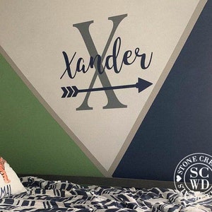 Personalized Decal Boys Vinyl Wall Decal Nursery Decor Name Initial and ...