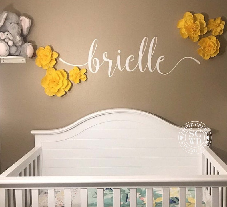 Name Wall Decal Girl Nursery Decal Personalized Name Decal Etsy